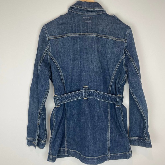 MOTHER Belted Veteran Denim Jacket in Wicked Wildflower wash XS - Picture 10 of 13